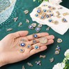 Cheriswelry 48Pcs Rhinestone Enamel Charms Evil Eye Gold Plated Alloy