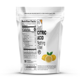 It's Just! - Citric Acid, Food Grade Flavor Enhancer Powder, Non-GMO, Great for Cooking, Cleaning, Bath Bombs, Natural Preservative (6 Ounces)