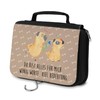 Mr. & Mrs. Panda Toiletry Bag Pug in Love, brown,