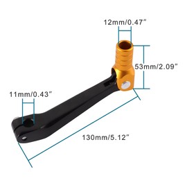 GOOFIT Gold Black Lever Gear Lever Aluminium Alloy Gear Lever Pedal Folding Air-Cooled Water-Cooled Replacement for 250 Huayang Series T2 T4 Motorbike ATV Dirt PitBike