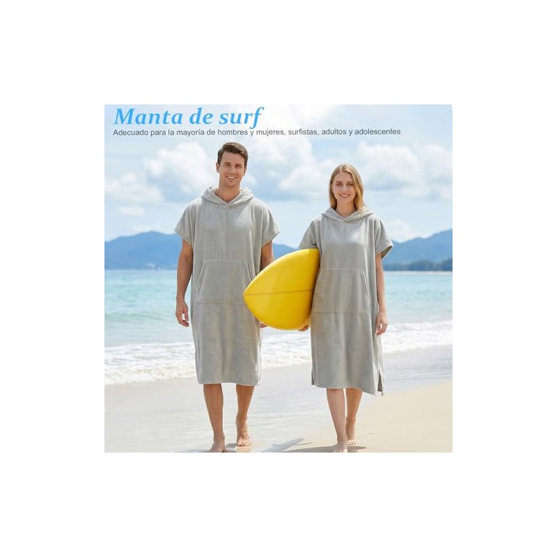 Poncho de Surf con Capucha de Microfibra, Poncho de Secado