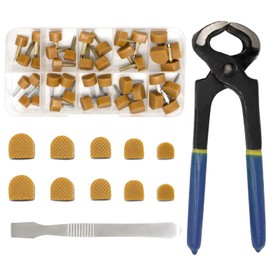 MHBH High Heel Replacement Tips, Shoe Heel Repair - 20 Pairs Heel Caps with Removal Pliers, U Shape Shoe Heel Repair Kit for Women's Shoes, 5 sizes (8-12mm), Pin 2.5mm and 3mm, Beige