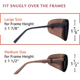 Astropic 2Pcs Large Silk Eye Patches for Adults Kids Glasses to Cover Either Eye (Large, Brown)