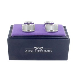 Pearl White Stone Cufflinks | Groomsmen Cuff links | Gift for Him | Anniversary Present for Husband, Alloy Steel Rhodium