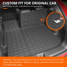powoq Cargo Mat Compatible with 2024 2025 Chevy Trax Trunk Mat with Backrest Mat TPE Replacement for 2024 2025 Chevy Trax Accessories (Trunk Mat with Backrest Mat)