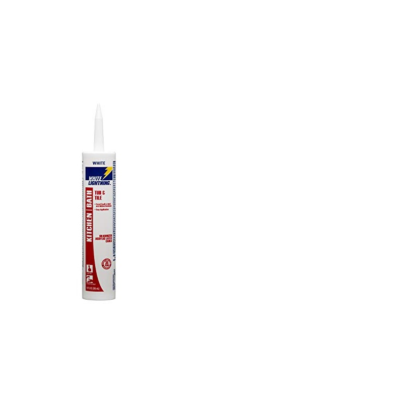 White Lightning W22000010 Tub & Tile Siliconized Acrylic Latex Caulk