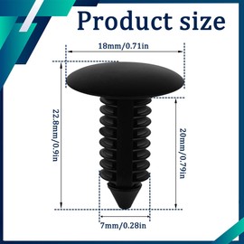 QZTYTY 4PCS Car Bumper Plug, Car Clips Fasteners, Fender& Bumper Shield Retainer, Universal Bumper Shield Fender Liner Push Pin Retainer Clips Car Accessories for 7mm Rivets Car Plate Hole