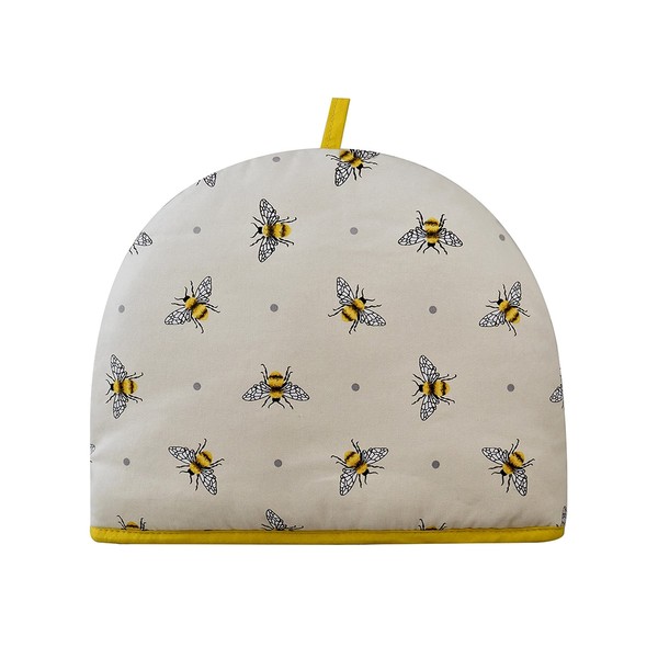 Tea Cosy Teapot Cover Warmer for Small Medium Large Tea Pot Cosies 2 Cup Insulated Novelty 35x27x3 cm Large Funny Gift Birthday Christmas Kitchen Home Gift Bumble Bees Social