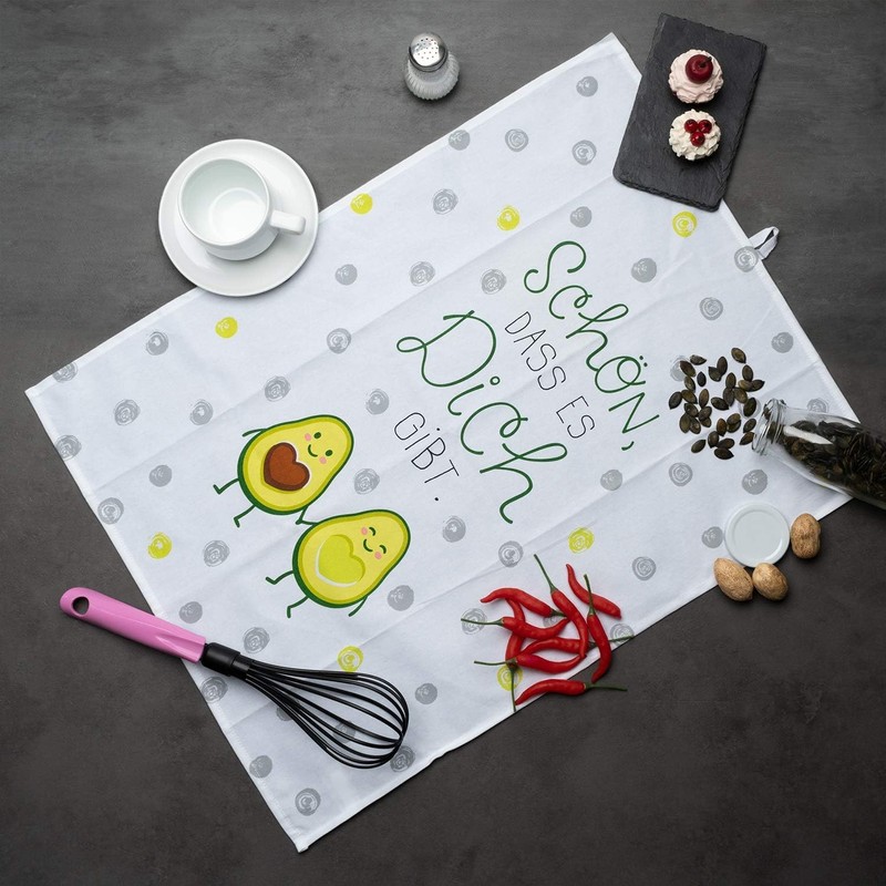 GRUSS & CO Tea Towel with "Avocado" Motif Cotton 60