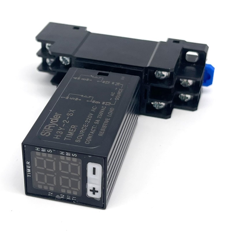 SiRyder Timer 220V 0.1S-99H Digital Relay Cycle Control with Socket