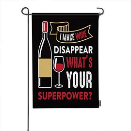 HGOD DESIGNS Wine Quote Garden Flag,Wine Funny Quote And Saying I Make Wine Welcome Decorative Garden Flags Cotton Linen For Garden Banner 12"X18"