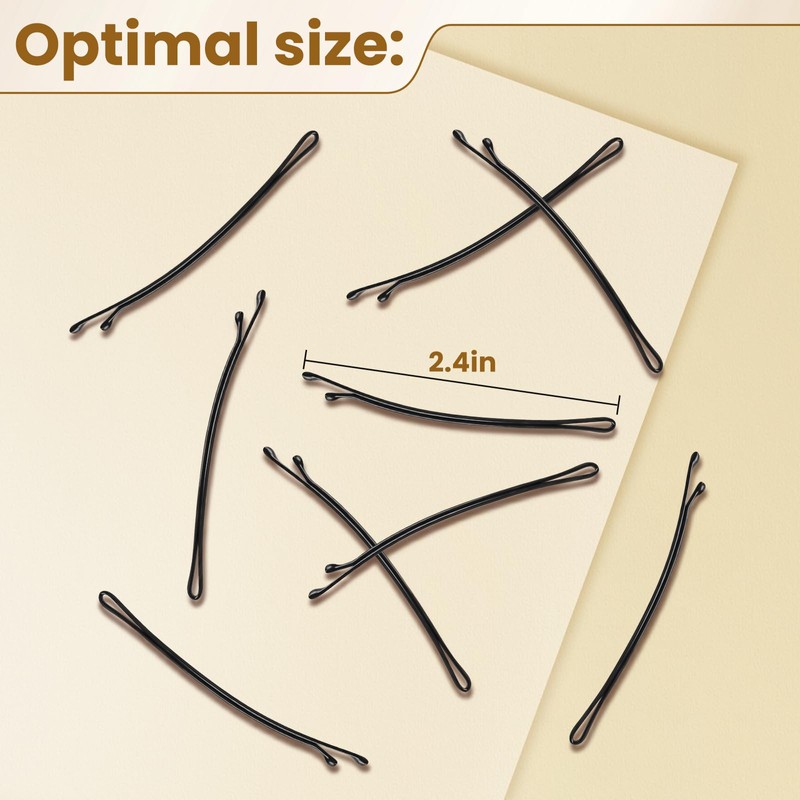 Curved Bobby Pins, with spherical ends, included in a beautiful