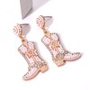 Beaded Cowgirl Boot Earring Western Cowboy Boots Earrings for Women