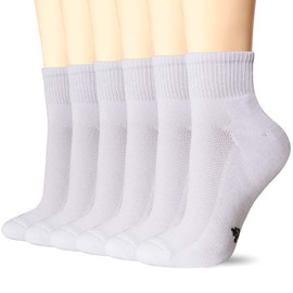 +MD 6 Pack Womens and Mens Smell Control Rayon from Bamboo Ankle Socks Cushioned Sole Quarter Casual Socks 6White10-13