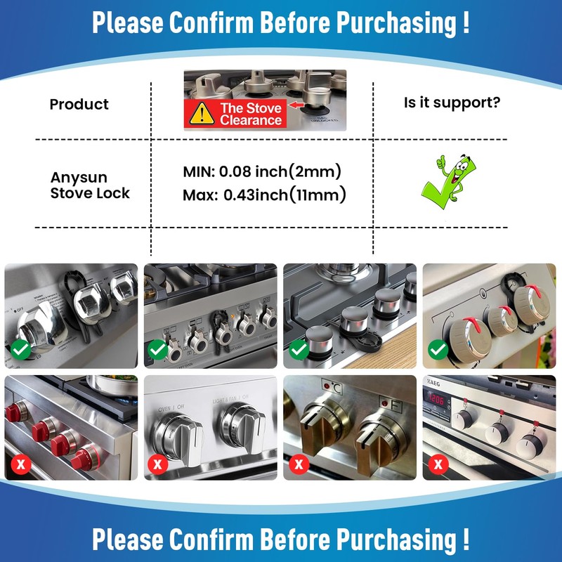 Gas Stove Knob Lock, Baby Proof Oven Knobs Covers Lock