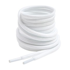 VSUDO 150 cm Round Boot Laces, 4mm Diameter Shoe Laces for Boots, Heavy Duty Outdoor Work & Hiking Shoelaces for Men or Women (2 Pairs-White-150cm)