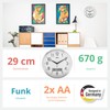 Mebus 19422 Wireless Wall Clock 29 cm Silent LCD Display