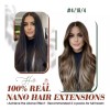 Hetto Extensiones Cabello Natural 50gr 14in Marrón Oscuro Con Ceni