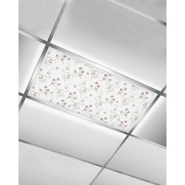 TOUBE 1 Pack Fluorescent Light Covers Flowers Floral Magnetic Light Cover Fluorescent Light Shade Panel Ceiling Magnetic Light Filters for Home Drop Ceiling, 4 x 2 Feet