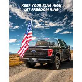 JOYTUTUS Hitch Flag Pole Holder for Standard 2 Inch Receivers, Fits Truck RV SUV Pickup Camper Trailer Hitch Mount Flagpole Holder with Hitch Receiver