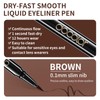 Docolor Ultra Fine Precision Brown Eyeliner, Professional Liquid Eyeliner, Waterproof