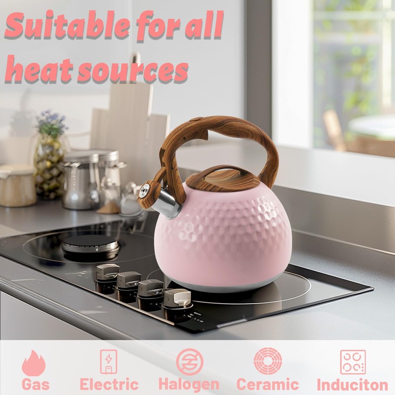 Foedo Whistling Tea Kettle,3.2Qt Stainless Steel Stove Kettle, Food Grade