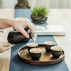 Tosnail 7 Pieces Ceramic Japanese Sake Set with Warmer, Hot