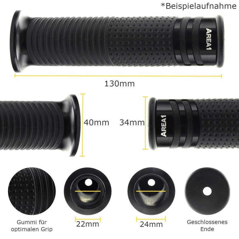 Area1 Universal Motorcycle Scooter Handlebar Grips Grip Rubbers Pack of