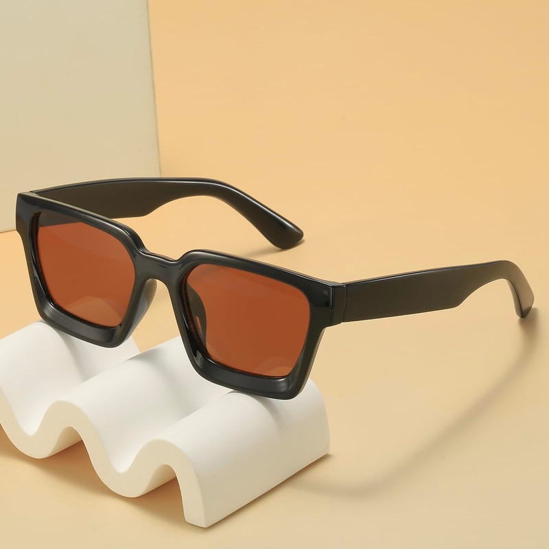 aisswzber plastic Square sunglasses for men and women 2613-Brown