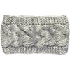 KMystic Plain Braided Winter Knit Headband (Grey/White)