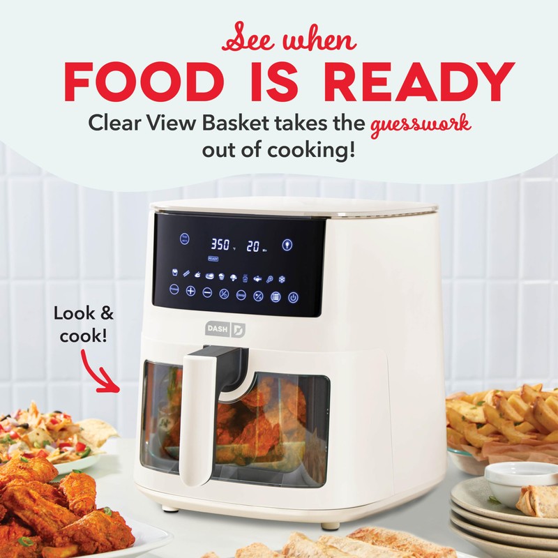 DASH 7qt Clear View Digital Air Fryer - Cream