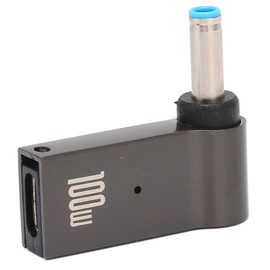 ASHATA 100W Type C USB C to DC Adapter, 90 Degree Angled Type C Female to DC Male 4.5mm x 3mm Adapter PD Emulator Trigger for Laptop, 4.5mm x 3mm