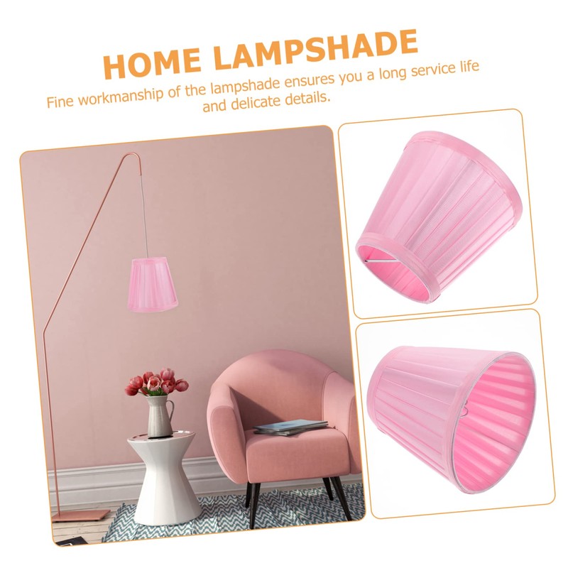 Small Pink Cloth Lamp Shade E27 Light Cover for Indoor