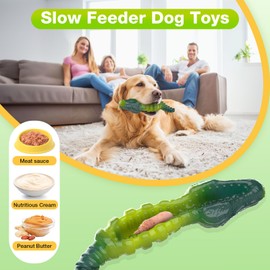 Cawjug Dog Chew Toys Indestructible, Interactive Dog Treat Dispenser to Keep Them Busy, Aggressive Chewers Dog Toys for Small Medium & Large Dogs