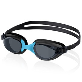 Ambienden SkyBlueAF4800 Unisex Swimming Goggles, Anti-Fog & Leak-Proof with Clear Lens Goggles, Adjustable Colourful Nose Bridge, Professional Wide Vision Comfort Fit for Adults Outdoor Swimming