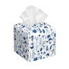OHEGBXE Blue Botanical Plants Tissue Box Cover Square, Tissue Box