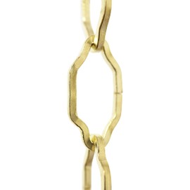 RCH Hardware CH-S57-30-PB-10 |12 Gauge Decorative Solid Steel Motif Link Fixture Chain | 10 Foot Increments |Polished Brass Finish