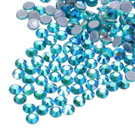 MECCANIXITY 1440 Pcs Hotfix Rhinestones Flatback Crystal Glass Gems for Crafts Clothes DIY Decoration(SS16 4mm,Sky Blue)