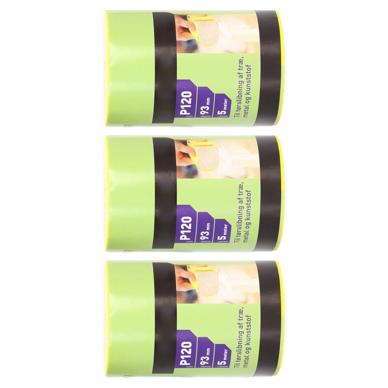 3 Rolls Sandpaper Roll 120 Grit Abrasive Sheet Polishing Grinding