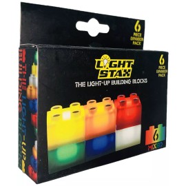 Light Stax LED Light-Up Building Blocks 6-Piece Expansion Pack Multicolor Mixed
