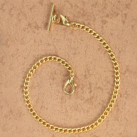 TREEWETO Pocket Watch Chain 14.7 Inch (37.5 cm) Gold