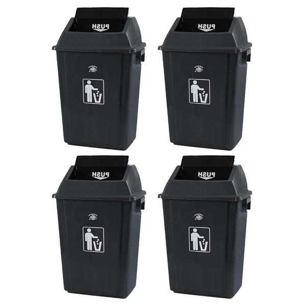 Jandson 10 Gallon Plastic Garbage Can with Swing Lid, Set