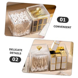 iplusmile Cotton Swabs Organizer Transparent Makeup Vanity Storage Box for Cotton Balls Pads Swabs Pet Material for Bathroom Dresser Tidy Your Space with Style