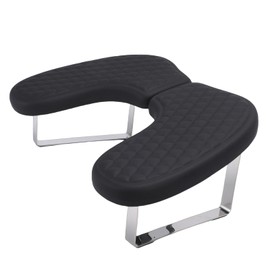 U Shaped Nail Arm Rest, Ergonomic Manicure Hand Rest Stand with Removable Phone Holder, for Nail and Russian Manicure (Black)