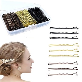 HIGHROCK150 Pcs Bobby Pins, 2 inch Hair Clips Hair Grips for Women Hair Styling Pins with Storage Box (Black Blonde Brown)