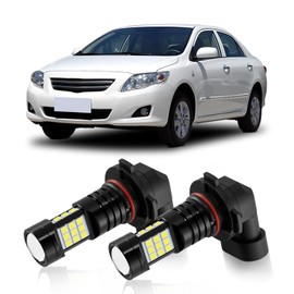 MEALAM 9006 LED Fog Lights HB4 9006LL 9006XS Bulb 6000K Xenon White 2400 Lumens Per Pair Compatible with 2005 2006 2007 2008 Toyota Corolla, Pack of 2