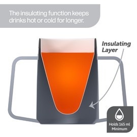 JFA Supplies JFA Supplies 2 Handles 165ml Grey Adult Drinking Mug/Drinking Cup/Sippy Cup/Non Spill Cup