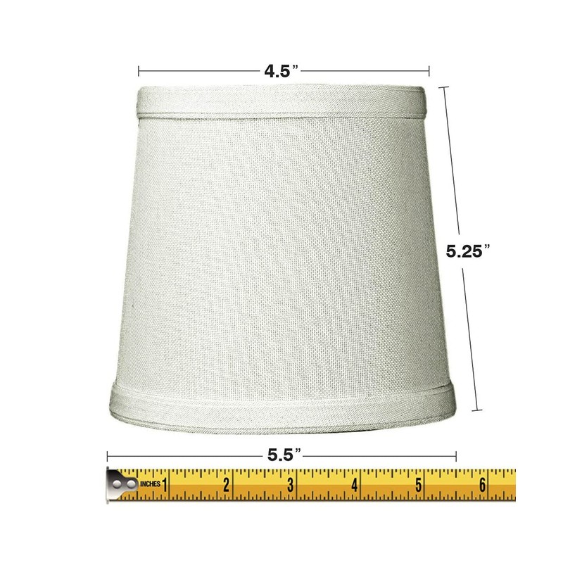 Set of 6 Light Oatmeal Linen Drum Chandelier Clip-On Lampshade