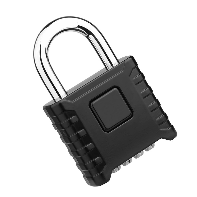 Security Padlock 4 Digits Resettable Combination Lock Stainless Steel for