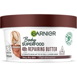 Garnier Body Superfood, Repairing Body Butter, with Cocoa & Ceramide, Body Butter for Very Dry Skin, Vegan Formula, 300ml